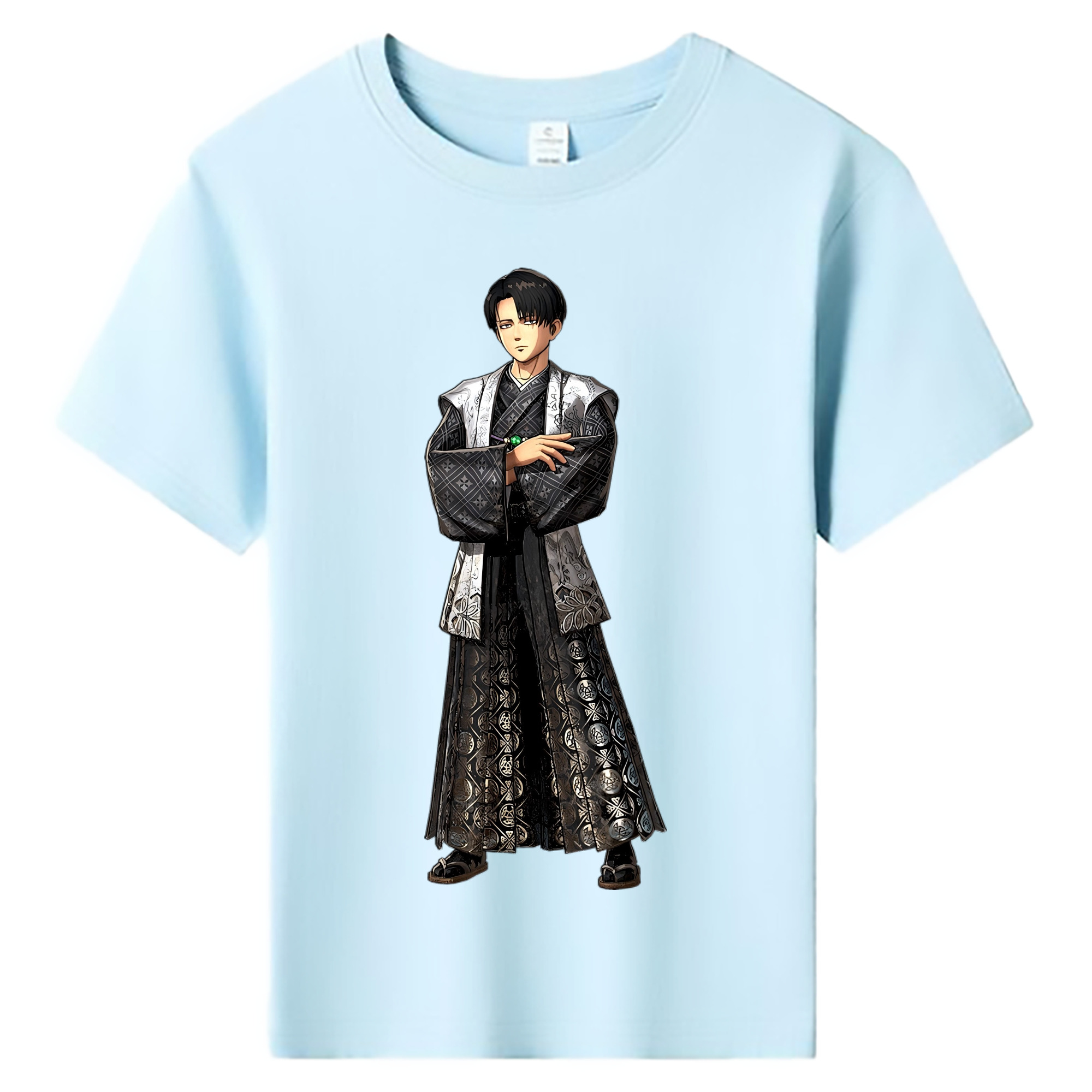（画像用） 進撃の巨人 リヴァイ·アッカーマン Attack on Titan Levi Ackerman 綿100％キッズTシャツ（フロントプリント）
